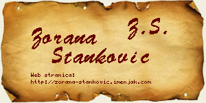 Zorana Stanković vizit kartica